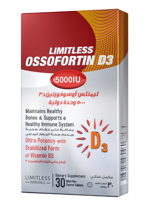 Limitless Ossofortin D3 (5,000 IU) – 30 Tablets